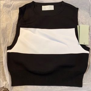 NWT A.L.C. Black and White Crop Top M